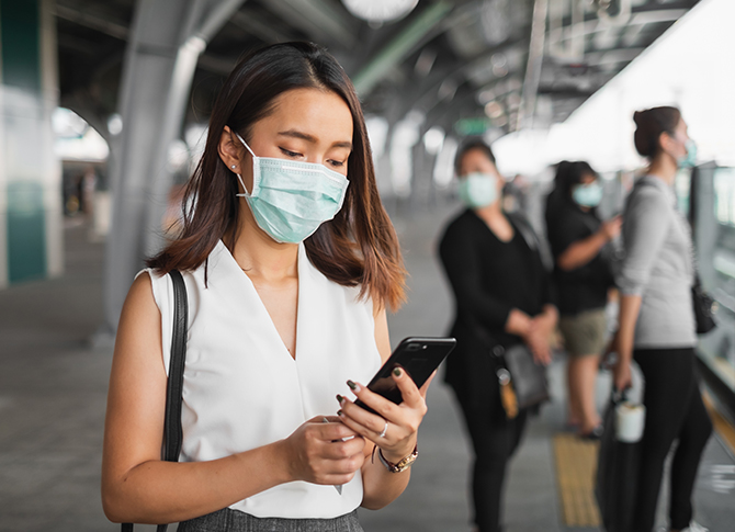 Political Risk map: Asia woman wearing a mask Political Risk map: Asia woman wearing a mask